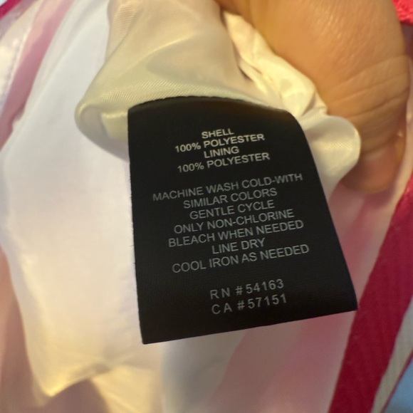 Jessica Howard Pink /White Striped Crochet Front Sleeveless Shift Dress - $99 - Picture 5 of 5